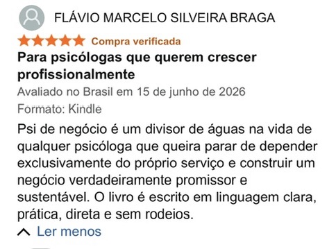Avaliação 5 estrelas de leitor na Amazon