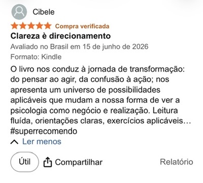 Avaliação 5 estrelas de leitor na Amazon
