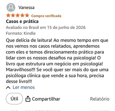 Avaliação 5 estrelas de leitor na Amazon