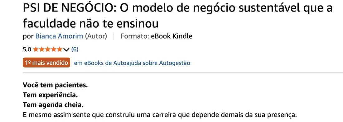 PSI DE NEGÓCIO em 1º mais vendido na Amazon